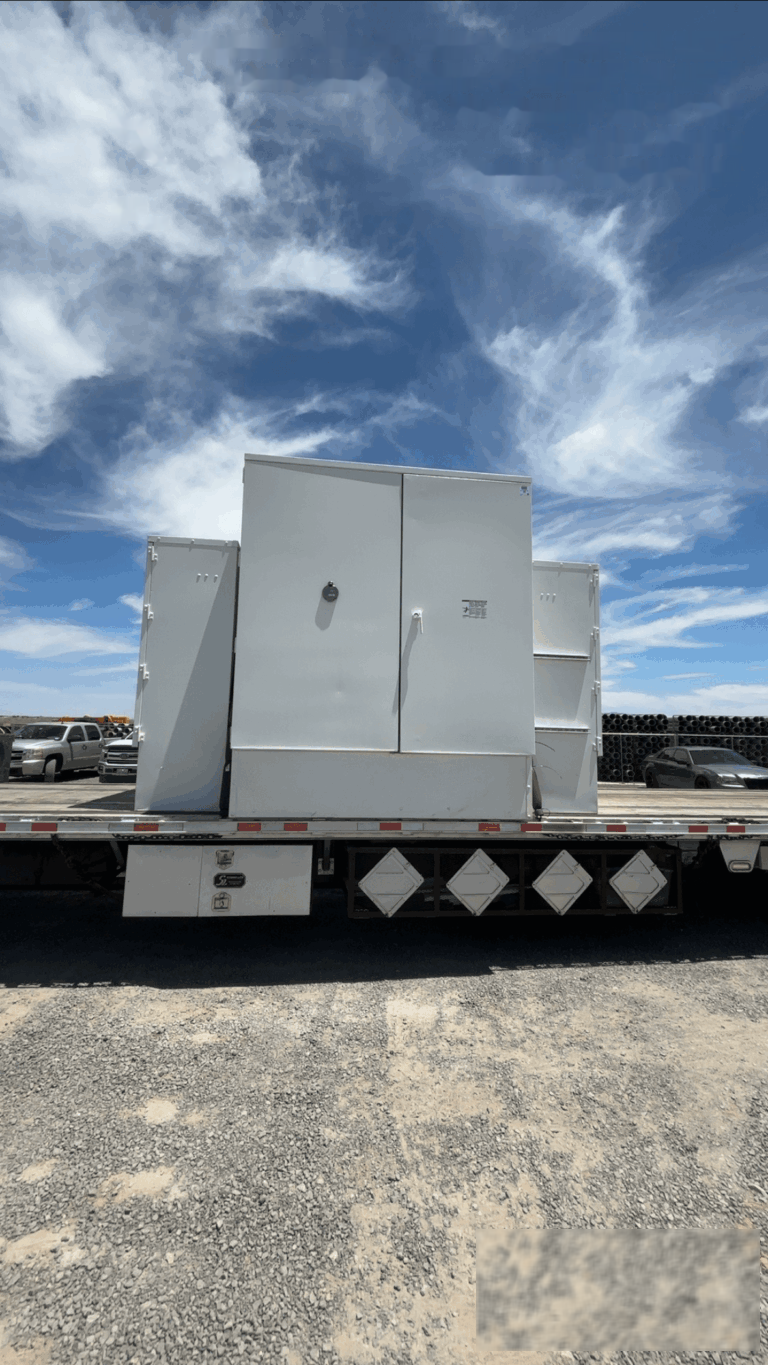 Delivery — BESS enclosures on site